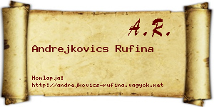Andrejkovics Rufina névjegykártya